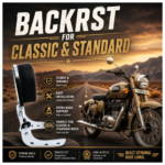 Royal Enfield Classic and Standard backrest with premium pillion support for long rides