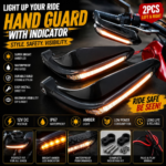 motorcycle hand guard with led indicator waterproof amber light