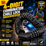 “4 digit coiled cable lock bike anti theft”