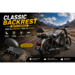 Royal Enfield Classic 350 Backrest with Carrier | Heavy Duty Touring Backrest for Classic 350