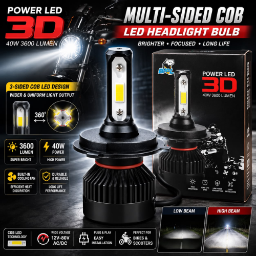 3d cob led headlight bulb