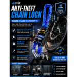 “heavy duty chain lock bike anti theft steel”