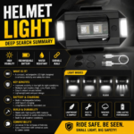 rechargeable helmet light for bike safety night riding