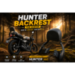 Royal Enfield Hunter 350 Backrest with Carrier Plate | Heavy Duty Touring Backrest for Hunter 350