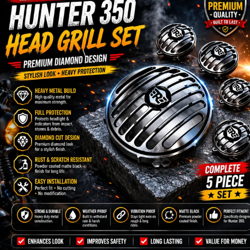 hunter 350 headlight indicator grill metal set