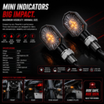 mini hex led motorcycle indicators waterproof amber light universal