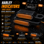 Harley Style LED Indicators Big Size – Super Bright Waterproof Motorcycle Turn Signals for Bikes | Universal Fit Amber LED Blinkers