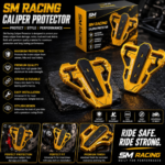 SIMI Racing CNC Aluminium Gold Brake Caliper Protector | Motorcycle Caliper Guard | Front Brake Protection Cover (Universal Fit