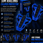 SIMI Racing CNC Aluminium Brake Caliper Protector Blue | Motorcycle Caliper Guard | Front Brake Protection Cover (Universal Fit)