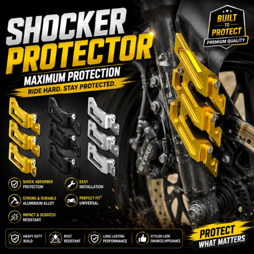 Premium CNC Aluminum Shocker Protector for Motorcycles – Stylish & Durable Fork Guard