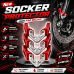 SIMI Racing Motorcycle Shocker Protector | CNC Aluminium Rear Suspension Guard | Universal Bike Shock Protection Cover (Red)