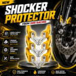 SIMI Racing Motorcycle Shocker Protector Gold | CNC Aluminium Rear Suspension Guard | Universal Bike Shock Protection Cover (Set of 2)