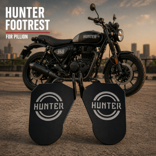 Royal Enfield Hunter 350 Pillion Footrest Plate | Rear Passenger Foot Support | Heavy Duty Metal Footrest for Hunter