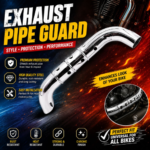 universal motorcycle exhaust pipe guard chrome heat shield