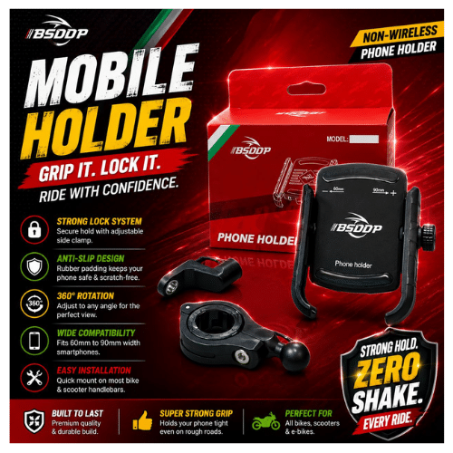 BSDDP anti-shake motorcycle mobile holder with strong lock system and 360 degree rotation