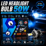 50w led headlight bulb 6500k white light for bike car waterproof