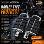 SIMI Racing Premium Wide Footrest for Motorcycle | No-Slip Anti-Skid Foot Peg for Royal Enfield Classic, Bullet, Hunter | Heavy Duty Comfort Footrest (Pair)