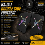 Bajaj Double Side Footrest Plates | Heavy Duty Laser Cut Footrest Support Set | Premium Metal Pillion Footrest