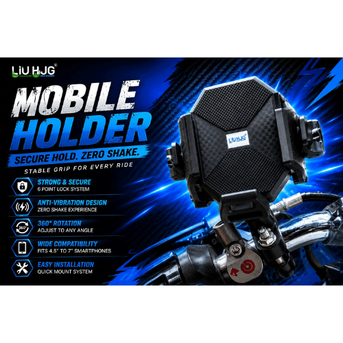 LIU HJG 6-point lock anti-vibration motorcycle mobile holder with zero shake design