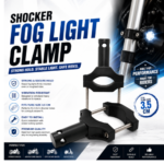 Universal adjustable motorcycle fog light clamp for auxiliary light mounting