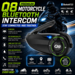 motorcycle bluetooth intercom for 6 riders waterproof helmet headset
