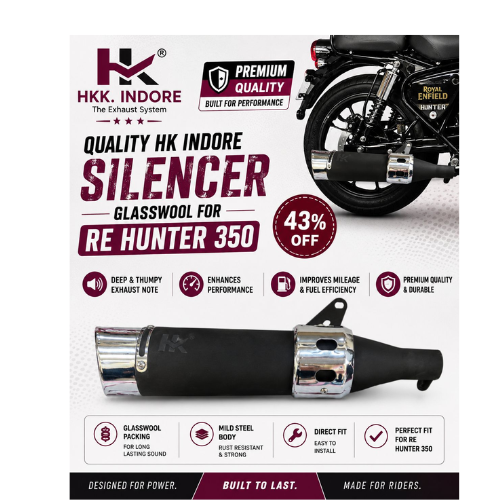 hunter 350 glasswool silencer chrome black