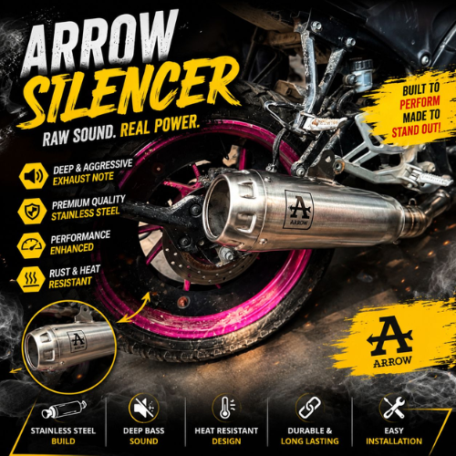 universal motorcycle exhaust arrow