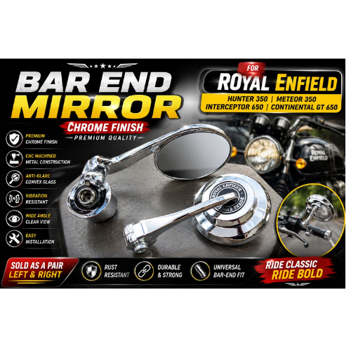 chrome bar end mirror royal enfield
