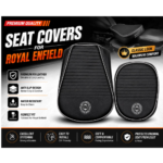 Royal Enfield Seat Cover Premium Ribbed | Anti-Slip PU Leather Seat Cover for Rider & Pillion