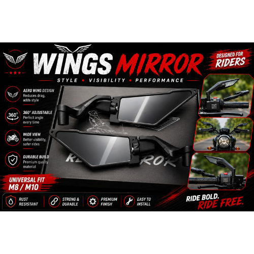 wings mirror motorcycle foldable