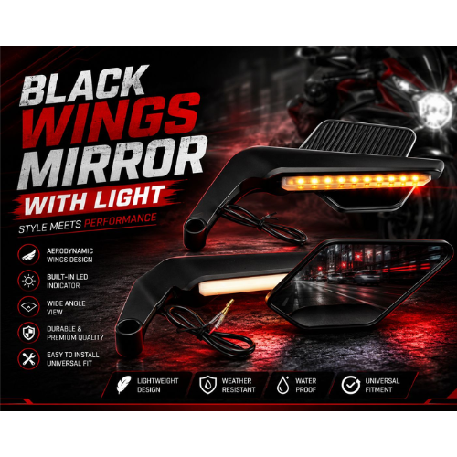 wings mirror with led indicator