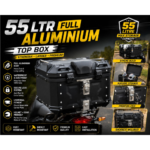 55 litre aluminium bike top box