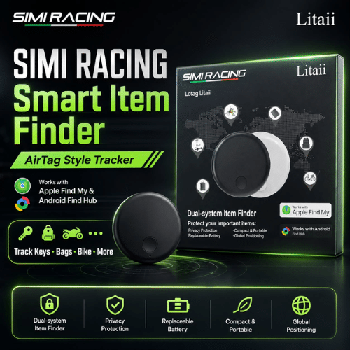 SIMI Racing Smart Item Finder Bluetooth tracker for bike keys bags with Apple Find My and Android Find Hub