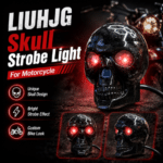 LIU HJG skull strobe light for bike with red LED eyes motorcycle custom light