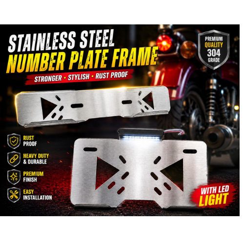 12 304-stainless-steel-number-plate-frame-bike-led